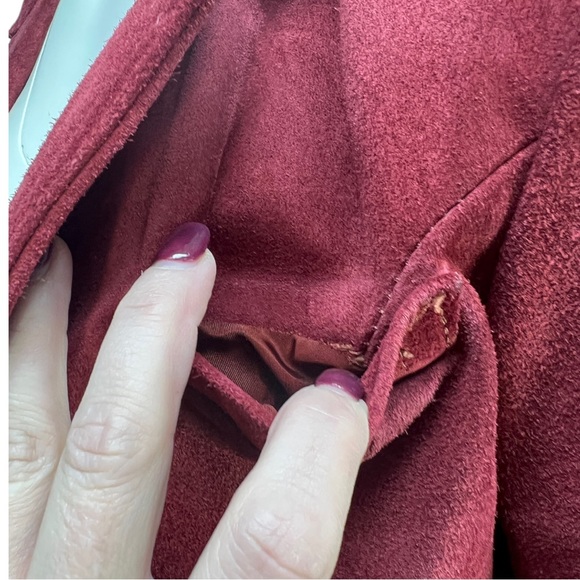 VTG 70's Burgundy/Maroon Suede WINLIT By Listeff Fashions Inc. Jacket VTG Sz 6 - Picture 7 of 12